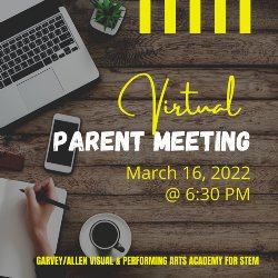 Virtual Parent Meeting today at 6:30 pm on Zoom